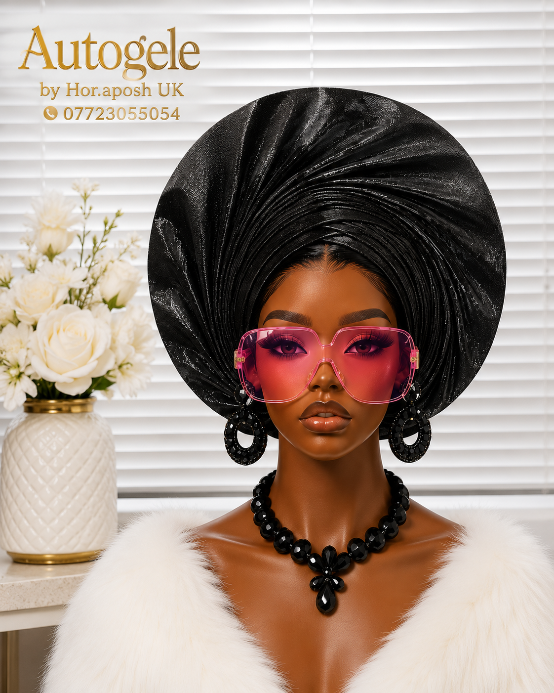 Black Fan Sego Gele