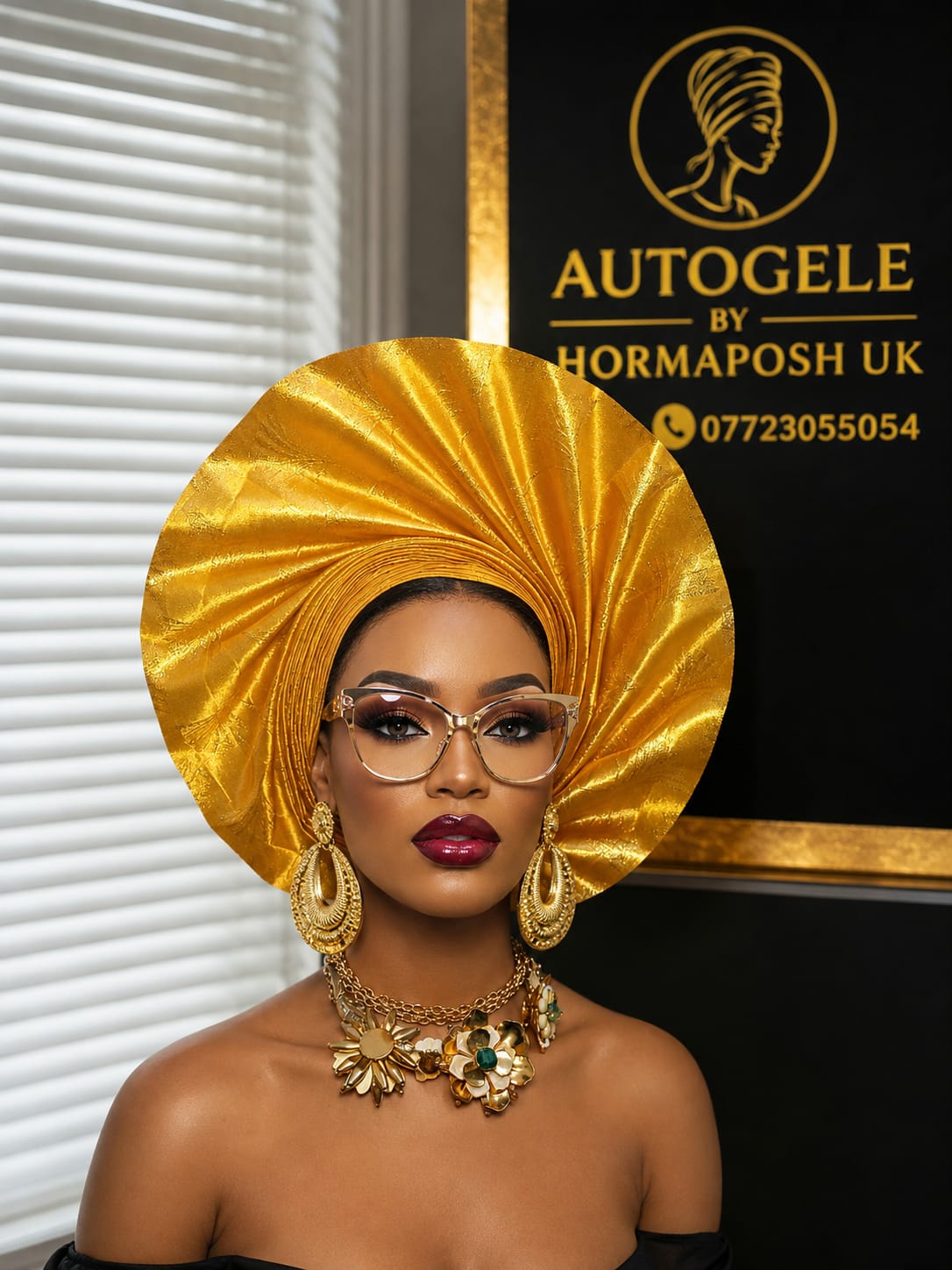 Gold Fan Gele