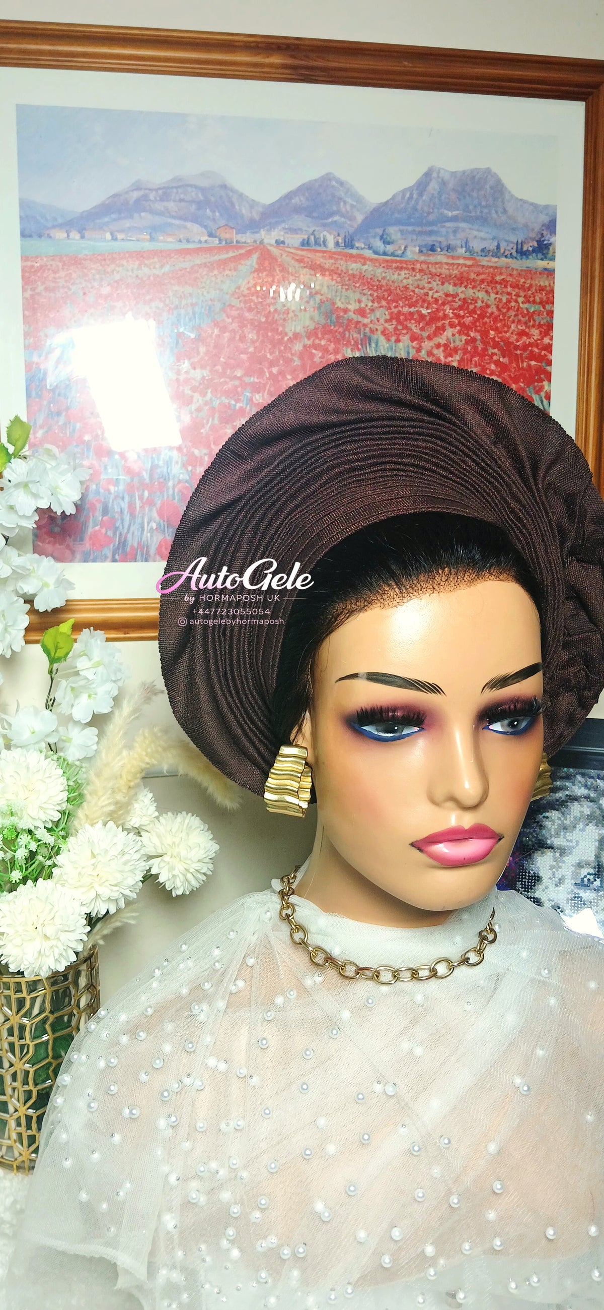 Soraya Chocolate brown Gele